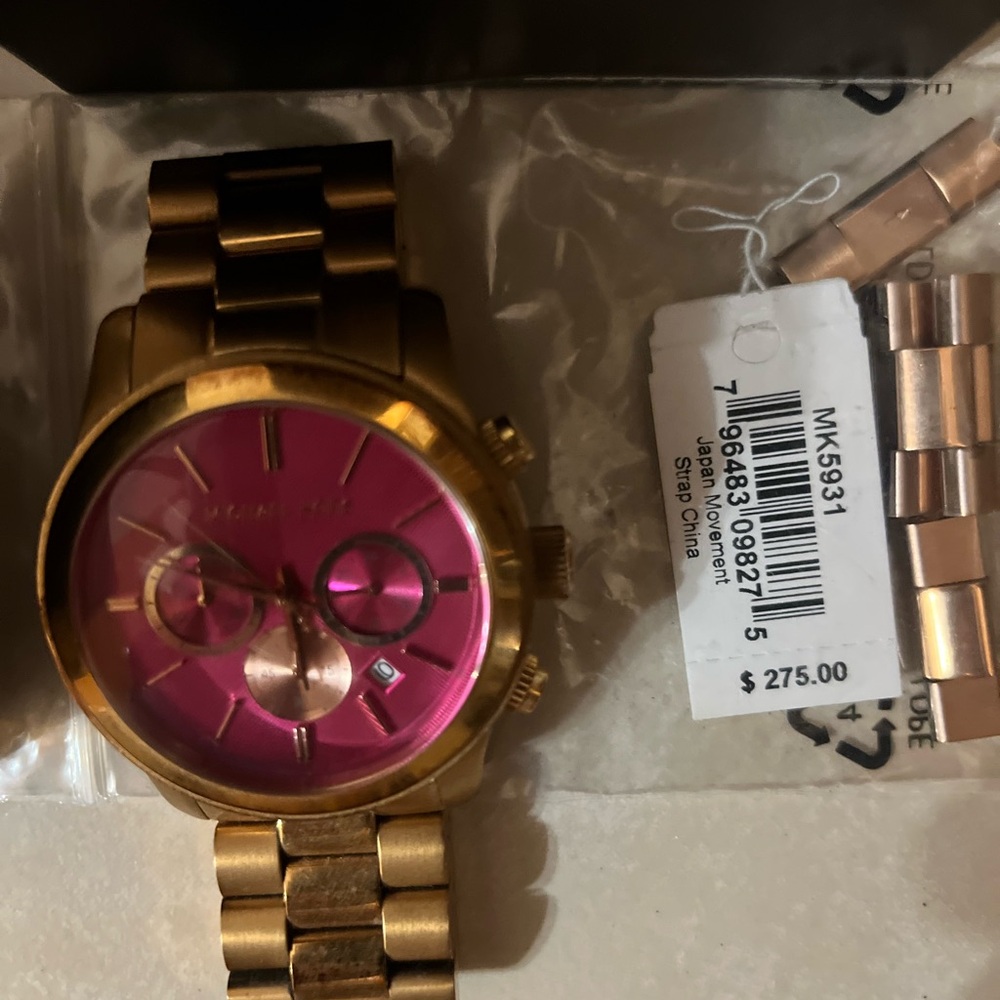 Michael Kors Gold Watch with Pink Dial